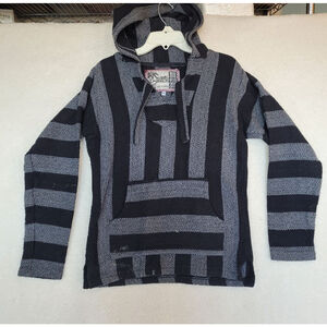 Men's Miguel Geraldo Baja Hoodie Sweater S Black Grey, Paint stains